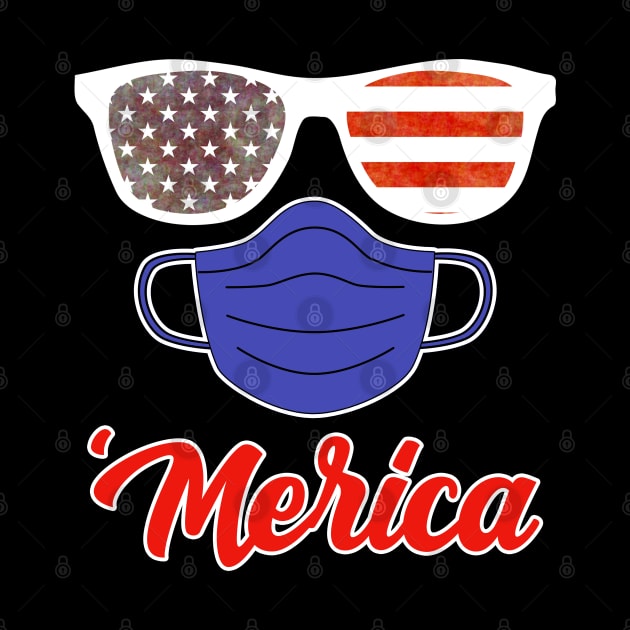Merica Mask Tee Fourth Of July by pika