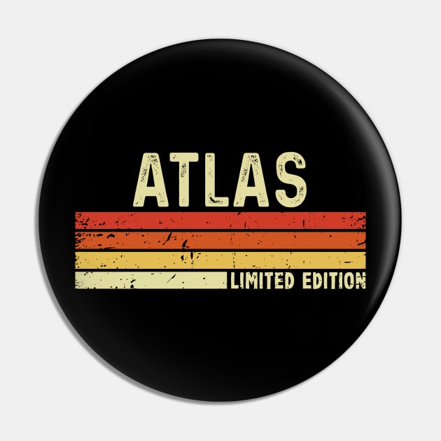 Atlas First Name Vintage Retro Personalized Gift Pin by CoolDesignsDz