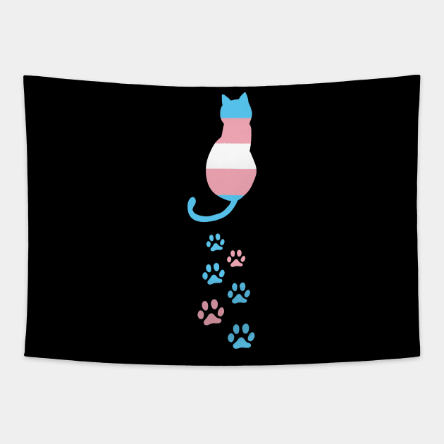 Transgender Pride Cat Gift Support Trans Community Tapestry by Synithia Vanetta Williams