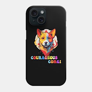 Colorful Courageous Corgi Puppy Design Phone Case