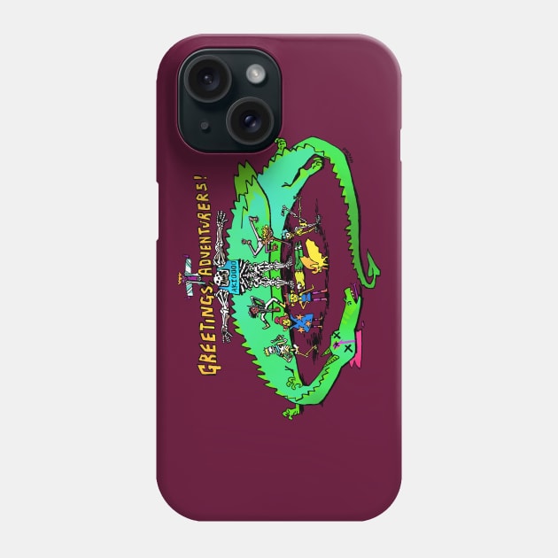 Greetings, Adventurers! Level 19 Phone Case by HugoSloth