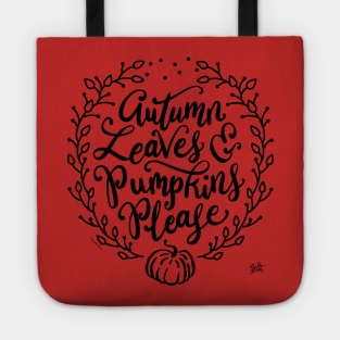 Autumn Leaves and Pumpkins Please Tote