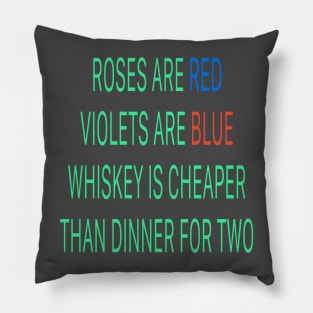 Roses are red violets are blue Whiskey is cheaper than dinner for two Pillow