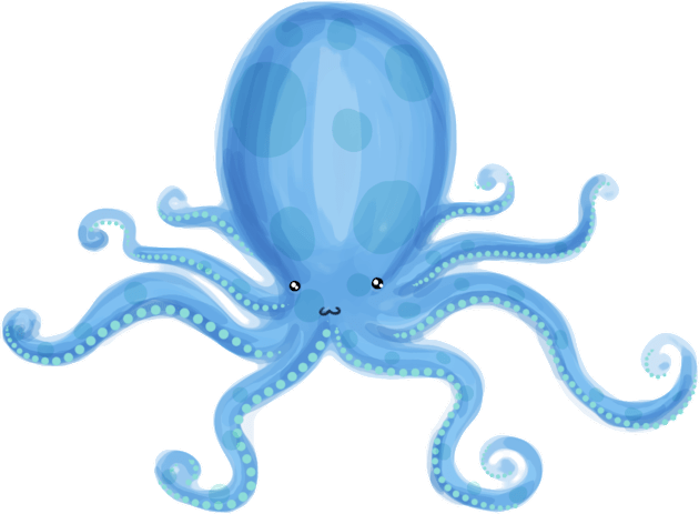 Blue Octopus Kids T-Shirt by saradaboru