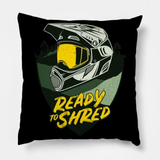 MTB Downhill Mountain Biker Ready To Shred Helmet Pillow