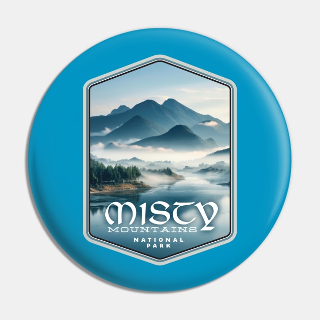 Misty Mountains National Park Pin by MindsparkCreative