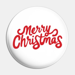 Merry Christmas In Classic Red Font Pin