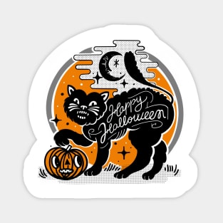 Happy halloween black cat Magnet