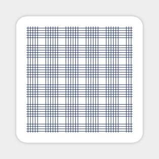 Blue Abstract Check Pattern Magnet