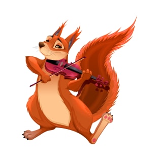 Funny squirrel is playing the violin T-Shirt