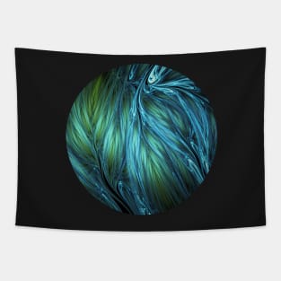 Wet blue leaves Tapestry