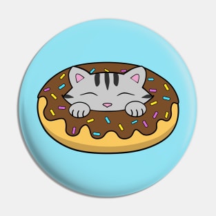 Yummy Chocolate Donut Cat Pin