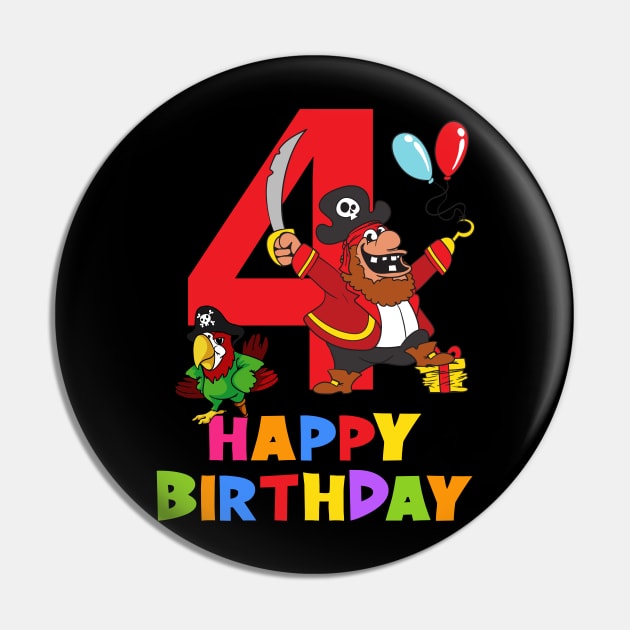 4th Birthday Party 4 Year Old Four Years Pin by KidsBirthdayPartyShirts