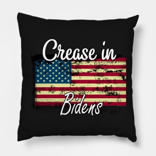 Crease in bidens / Crease in biden american flag / Distressed Crease in bidens Pillow