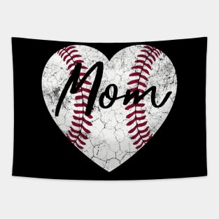 Baseball Softball Heart Mom Mother'S Day Tapestry