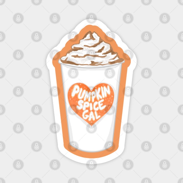 Pumpkin Spice Latte Magnet by RoserinArt