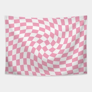 Twisted Checkerboard - Pink and White Tapestry