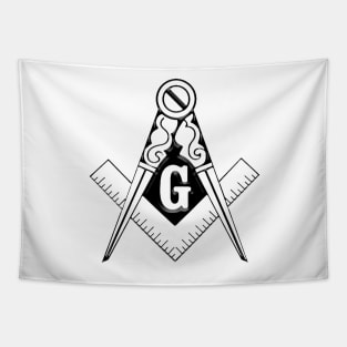 Compass & Square Masonic Symbol, for Those Who Travel East Towards The Light Tapestry