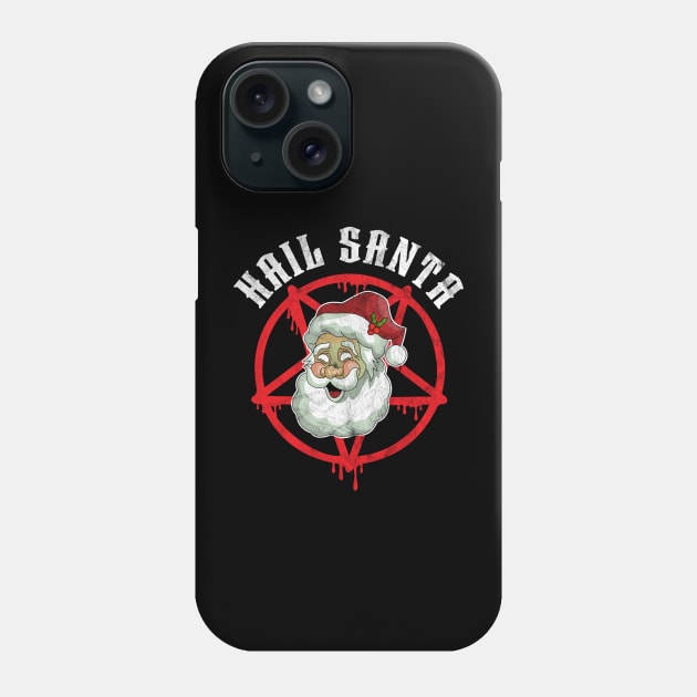 Hail Santa Claus Funny Christmas Metal Phone Case by OrangeMonkeyArt