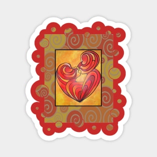 Kissing Couple Embrace And Form A Heart Vector Magnet