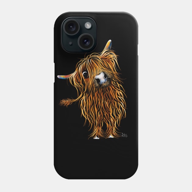 Highland Cow Print, Animal Print ' CoooWeee ' Phone Case by ShirleyMac