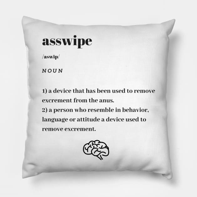 Funny Asswipe Word Definition Dictionary Pillow by dictionaryus