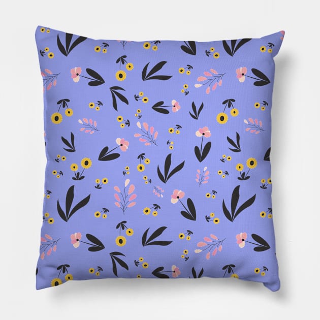 Flower Seamless Pattern Pillow by MarjanShop