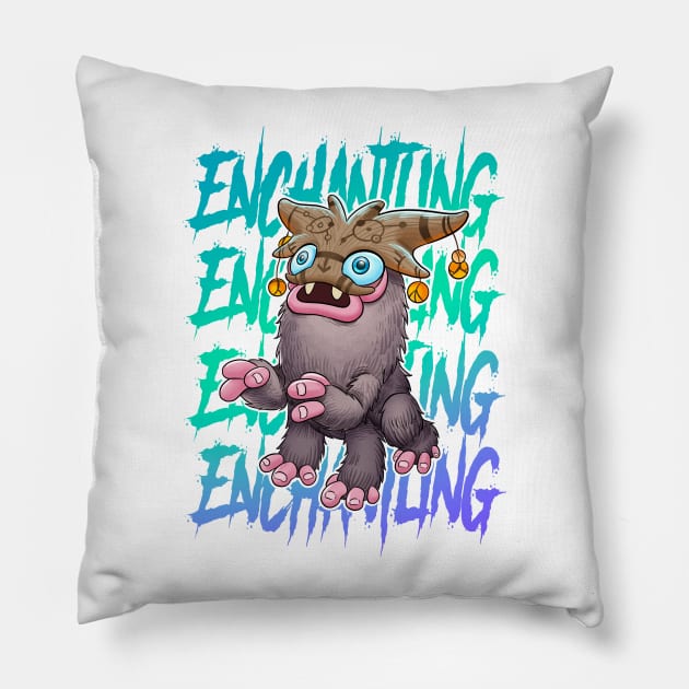 mY SINGING mONSTER ENCHANTING Pillow by Draw For Fun 