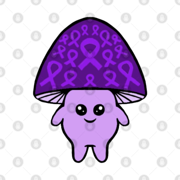 Purple Awareness Ribbon Mushroom Man by CaitlynConnor