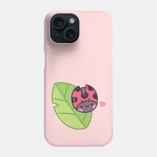 Cute Little Ladybug on Leaf Phone Case