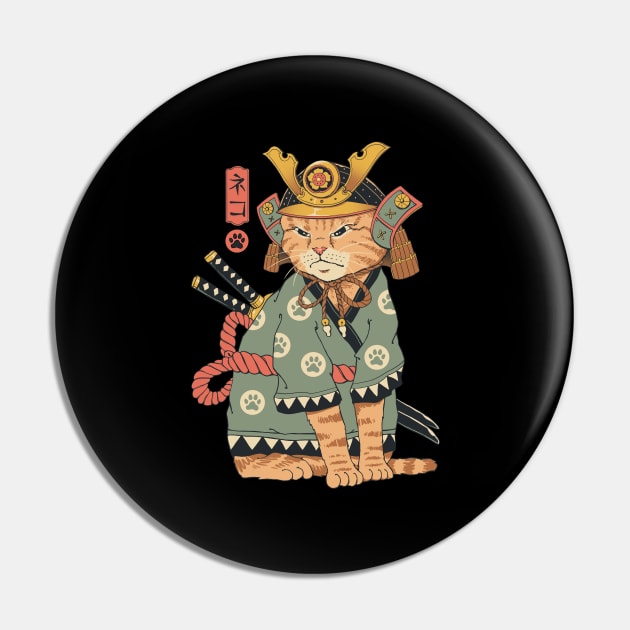 Neko Samurai Pin by Vincent Trinidad Art