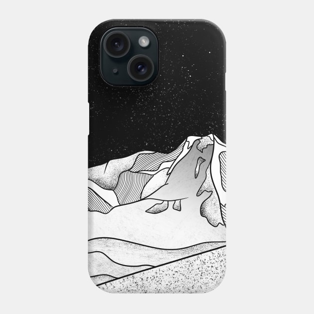 Black and white mountain Phone Case by mailboxdisco