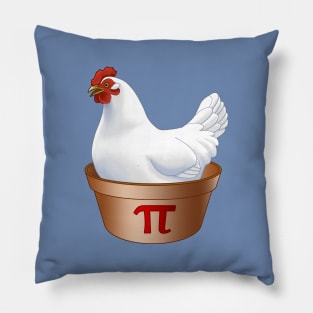 Funny White Hen Chicken Pot Pie (Pi) Pillow