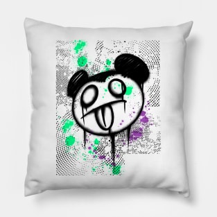 Colorful Street Style Graffiti Green Purple Mood Tongue Out Art Pillow