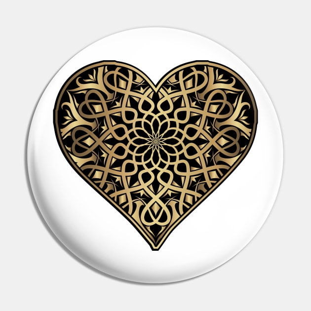 Metal Heart Pin by AmazingArtMandi