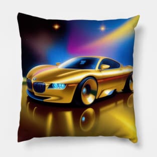 Futuristic design of blue white marker car Pillow