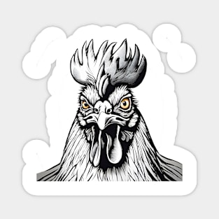 Angry Face Rooster Magnet