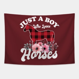 Just a Boy Who Loves Horses Tapestry