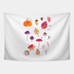 Watercolor Autumnal Pattern Tapestry