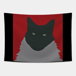 Abstract Cat on Red For Fans of Animals Tapestry