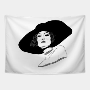 Woman With Hat Tapestry