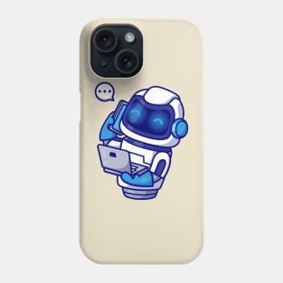 Cute Robot Holding Phone With Laptop Cartoon Phone Case