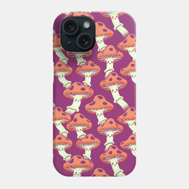 Happy Mushroom Pattern 4 Phone Case by knitetgantt