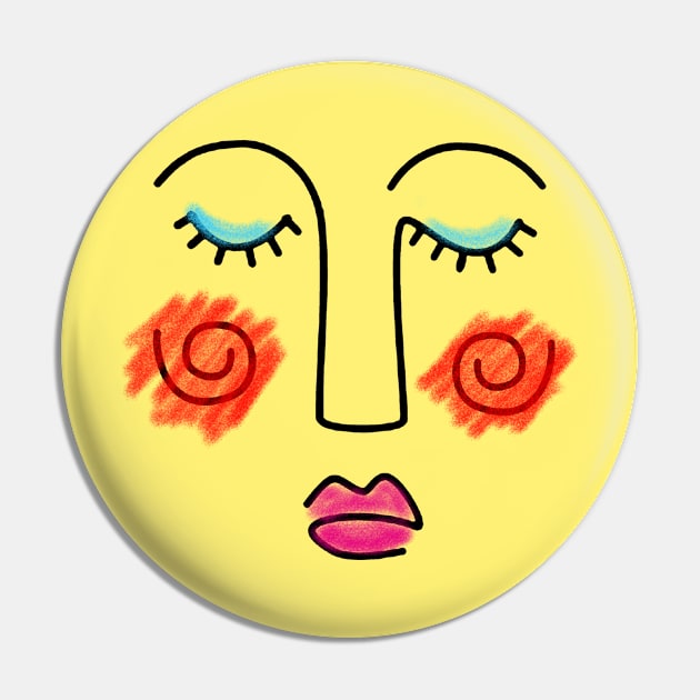 Abstract Woman Face Pin by k&f