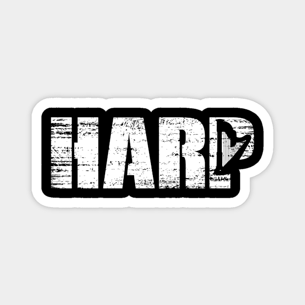 Distressed Look Harp Gift For Harpists Magnet by OceanRadar