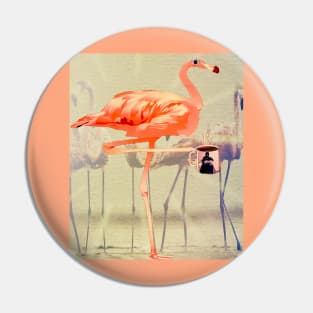 Flamingo x hot coffee Spring Summer Pin