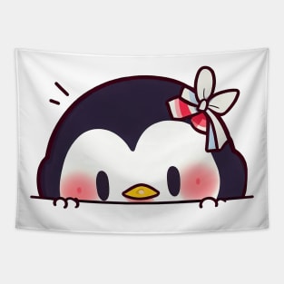 Sneaky japanese penguin so cute Tapestry