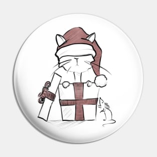 Christmas Kitty Pin