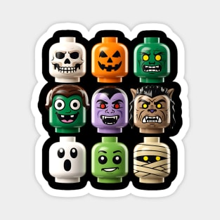 Halloween Brick Heads | Toy Brick Monster Collection Magnet