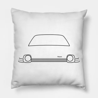 AMC Pacer 1970s American classic car black outline graphic Pillow